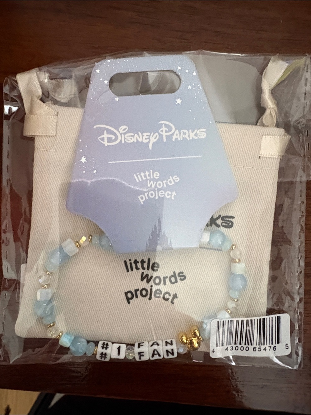 Disney Little Words Project #1 FAN Beaded Bracelet - Light Blue & White